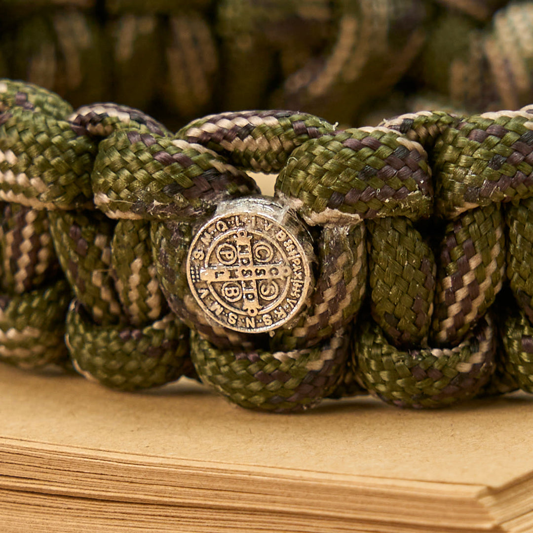 Christianartworkshop Vintage Style Durable Handcrafted Paracord St. Benedict Faith Bracelet - image 7