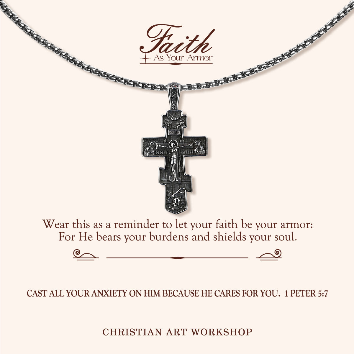 Christianartworkshop FAITH AS YOUR ARMOR: Orthodox Jesus Crucifix