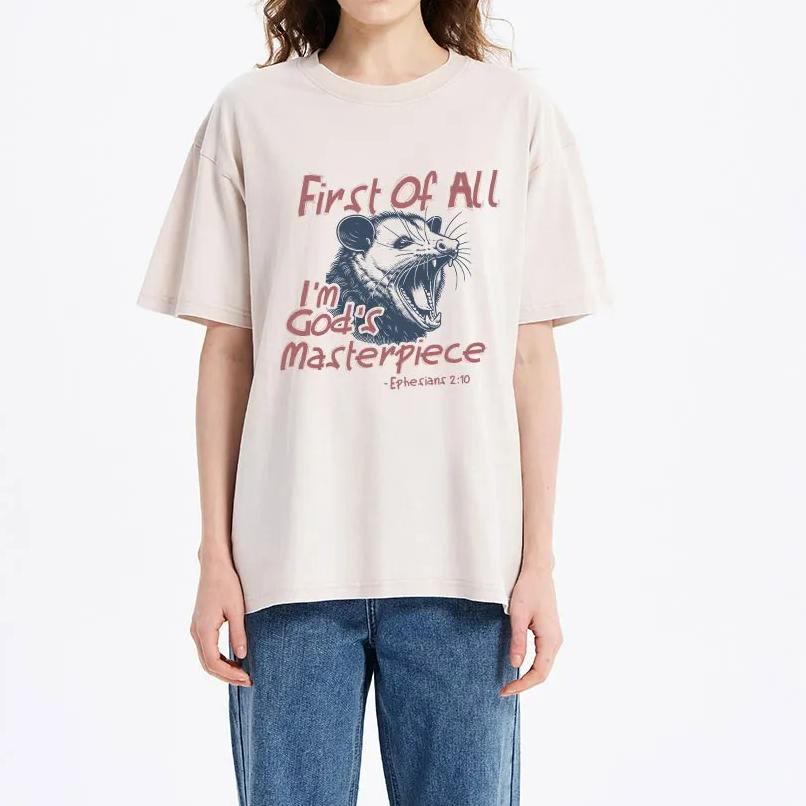 Christianartworkshop First Of All I'm God's Masterpiece Christian Washed T-Shirt