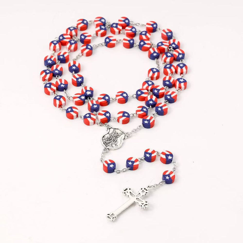 Christianartworkshop Guardian Angel Patriotic Rosary with St. Michael & Crucifix: Blessed Protection - image 2