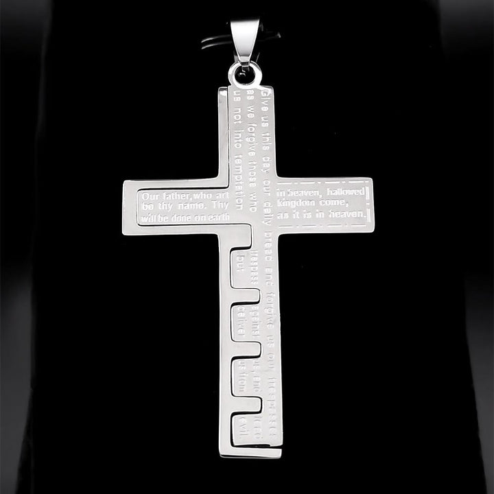 FREE Today: Modern Tri-Color Lord's Prayer Cross Necklace: A Timeless Symbol of Holy - image 7