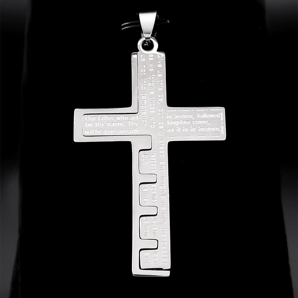 Christianartworkshop Modern Tri-Color Lord's Prayer Cross Necklace: A Timeless Symbol of Holy - image 6