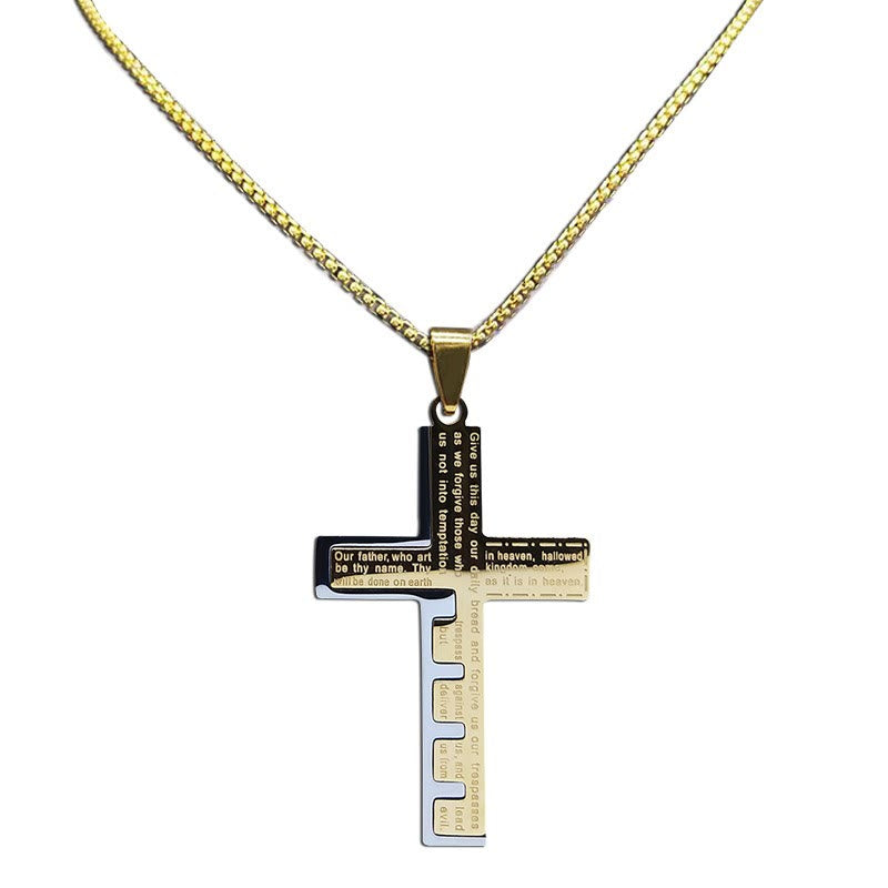 FREE Today: Modern Tri-Color Lord's Prayer Cross Necklace: A Timeless Symbol of Holy - image 8