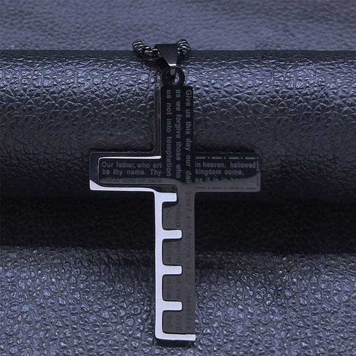 FREE Today: Modern Tri-Color Lord's Prayer Cross Necklace: A Timeless Symbol of Holy - image 6