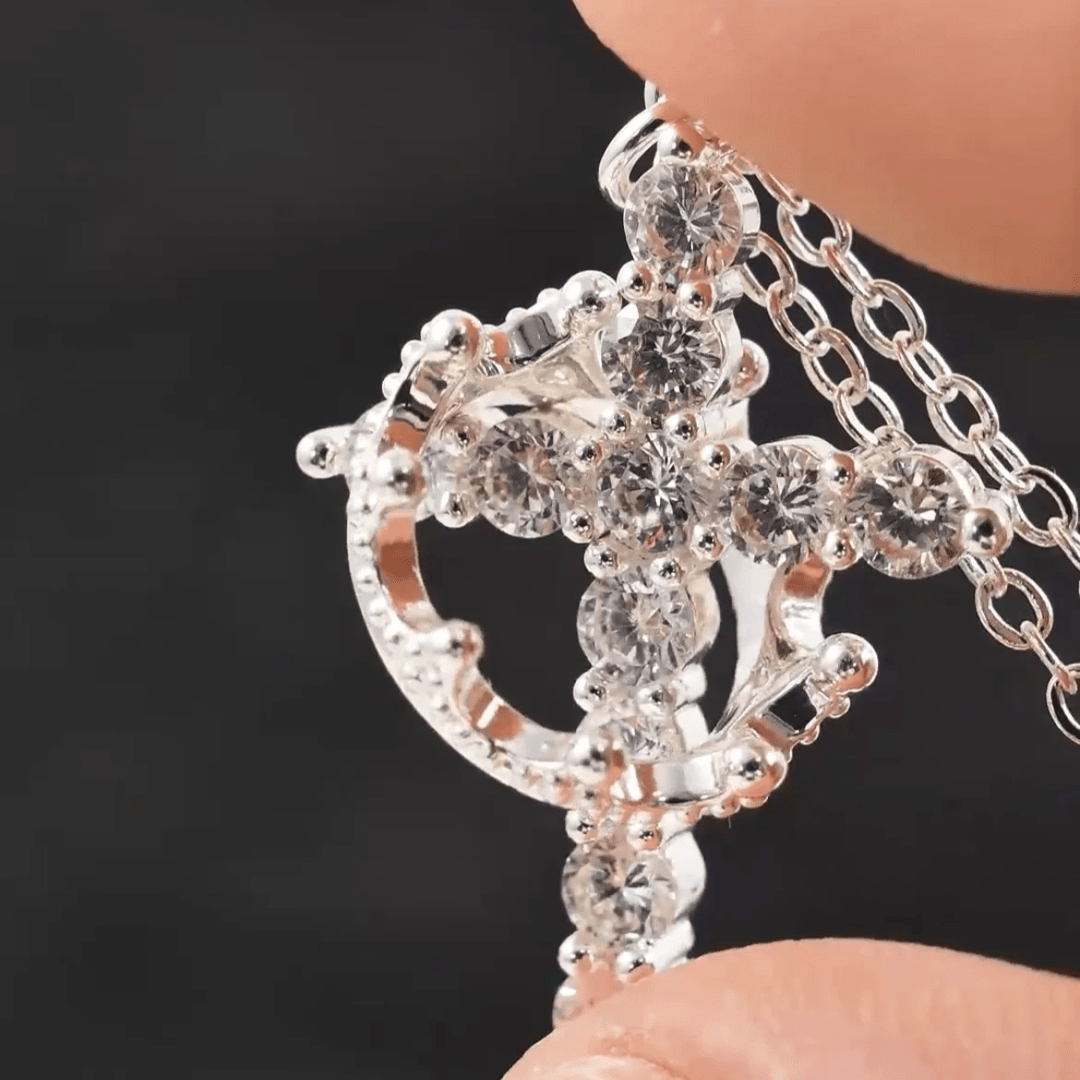 Christianartworkshop Modern Crowned in Faith Cross Necklace, Earrings - image 8