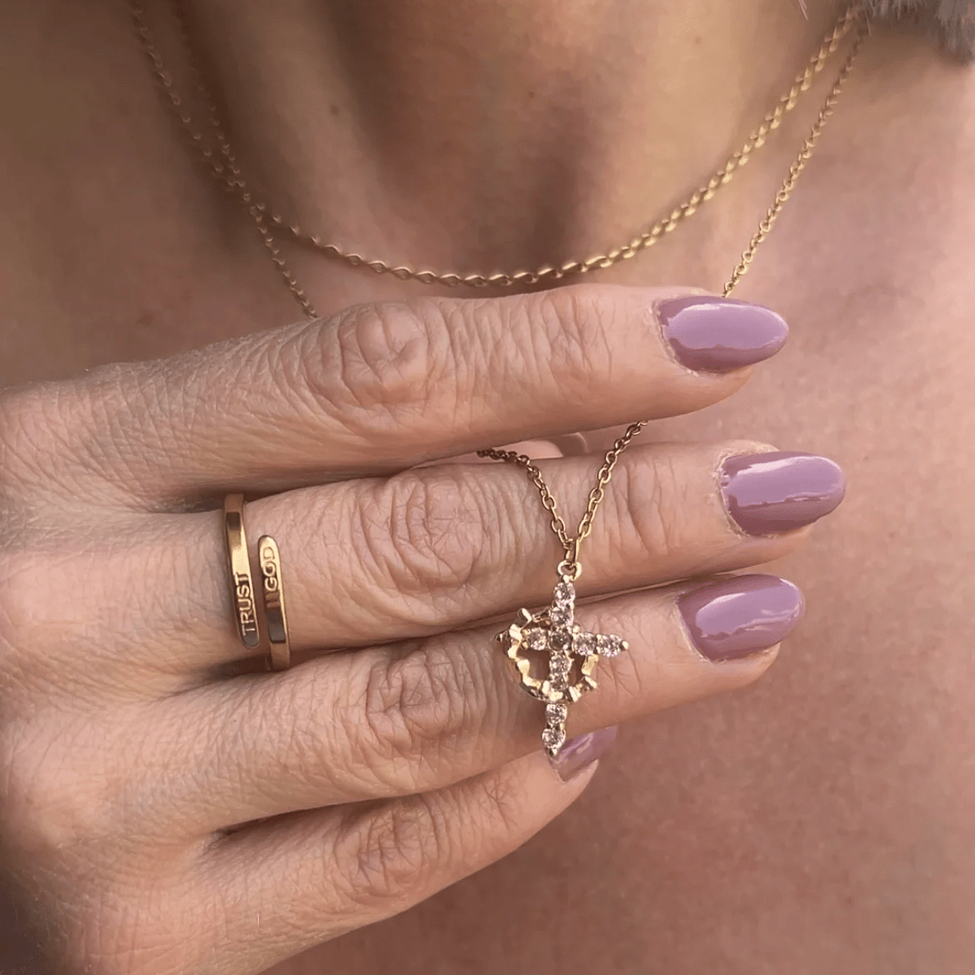 Christianartworkshop Covenant of Crown and Cross: Modern Crowned in Faith Cross Necklace with Gift Card - image 13