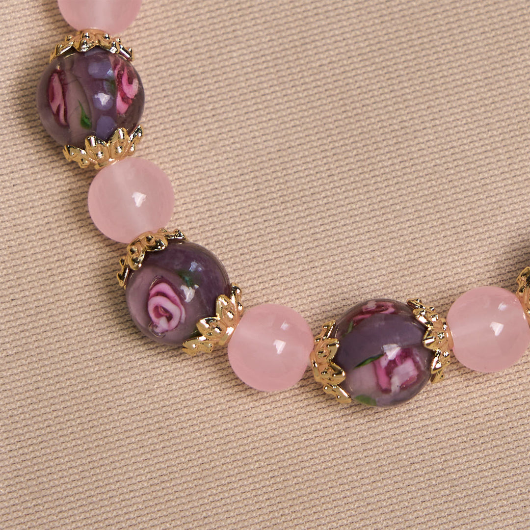 Christianartworkshop Handmade Rose Quartz Faith Crystal Bracelet with Narce Cameo of Virgin Mary - image 6
