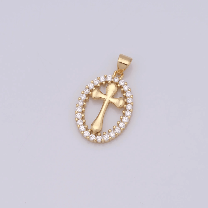 Christianartworkshop Elegant Oval Cross Necklace with Crystal Halo: A Precious Gift of Faith - image 5