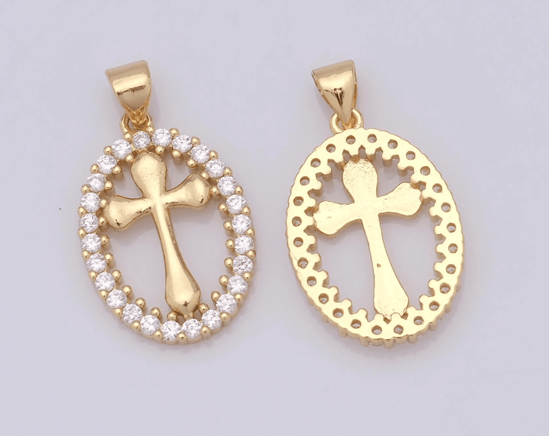 Christianartworkshop Elegant Oval Cross Necklace with Crystal Halo: A Precious Gift of Faith - image 6