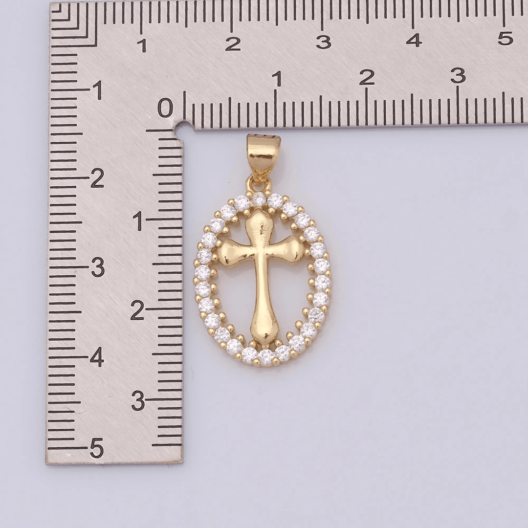 Christianartworkshop Elegant Oval Cross Necklace with Crystal Halo: A Precious Gift of Faith - image 7