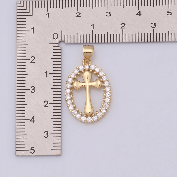 Christianartworkshop Elegant Oval Cross Necklace with Crystal Halo: A Precious Gift of Faith - image 7
