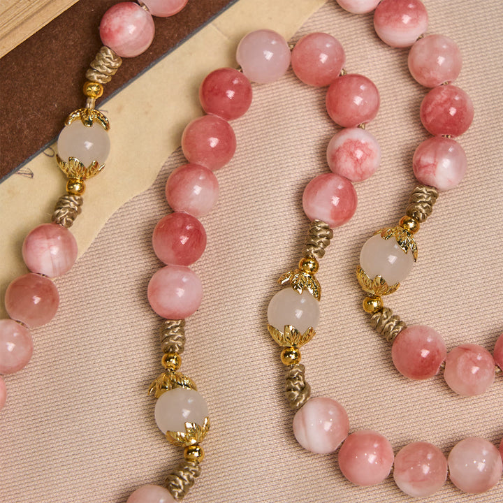 FREE Today: Handmade Pink Persian Jade Rosary with Brass Crucifix and Our Lady Charm - image 7