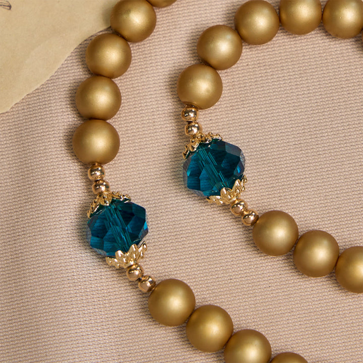 Christianartworkshop Elegant Matte Golden Pearl Rosary with St. Therese and Crucifix - image 9