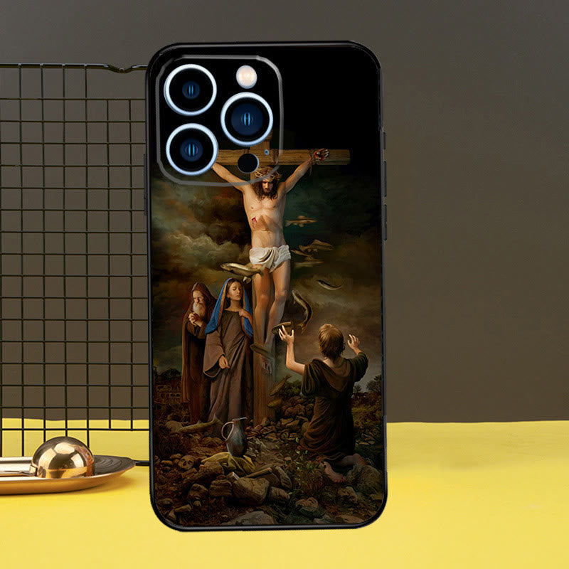 Christianartworkshop Sacred Jesus Portrait Phone Case: A Divine Guardian for Your Device - Faith Cross - 16plus - image 9