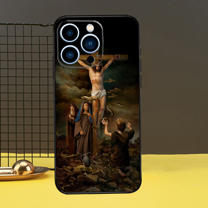 Christianartworkshop Sacred Jesus Portrait Phone Case: A Divine Guardian for Your Device - Faith Cross - 16plus - image 9