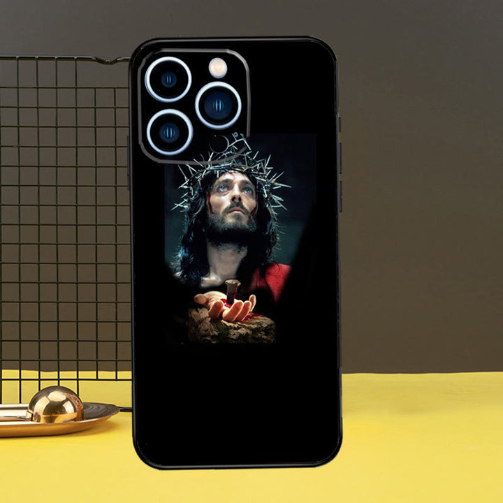 Christianartworkshop Sacred Jesus Portrait Phone Case: A Divine Guardian for Your Device - Holy Thorns - 16plus - image 7