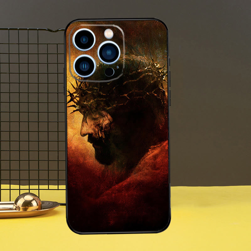 Christianartworkshop Sacred Jesus Portrait Phone Case: A Divine Guardian for Your Device - Sacred Thorns - 16plus - image 4