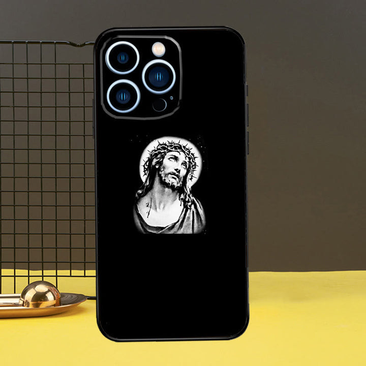 Christianartworkshop Sacred Jesus Portrait Phone Case: A Divine Guardian for Your Device - Mercy  God - 16plus - image 5