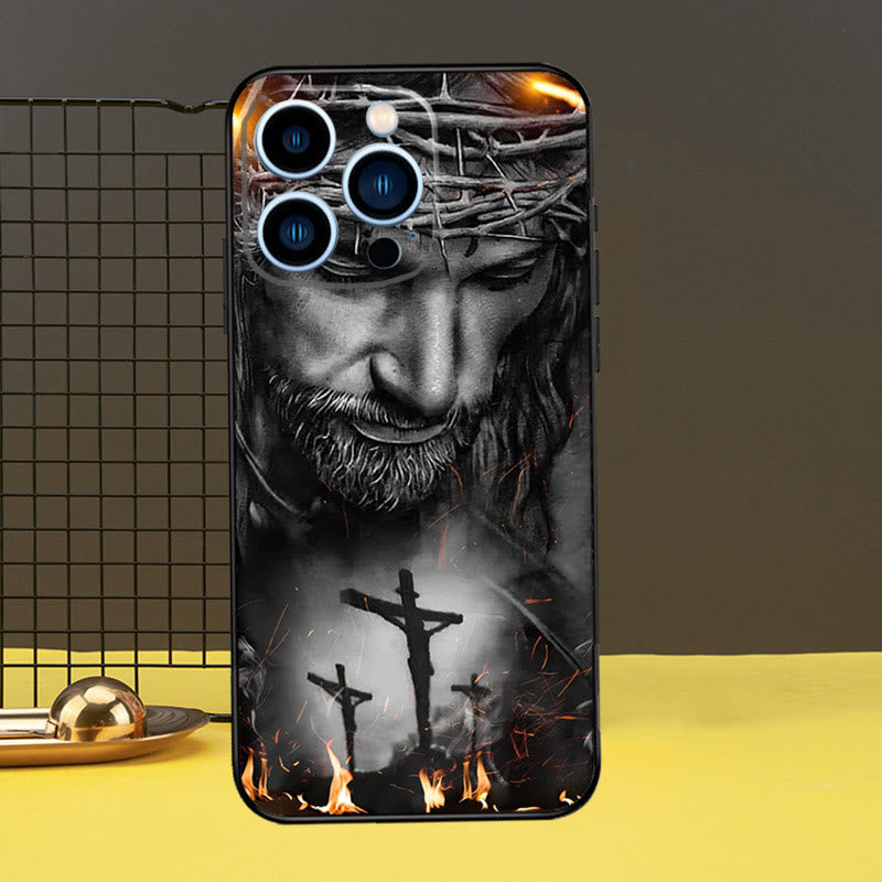 Christianartworkshop Sacred Jesus Portrait Phone Case: A Divine Guardian for Your Device - Crown Suffering - 16plus - image 3