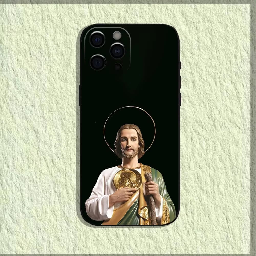 Christianartworkshop Saintly Jesus Holy Image Phone Case: A Symbol of Faith and Protection - Classic Saint - 15plus - image 2
