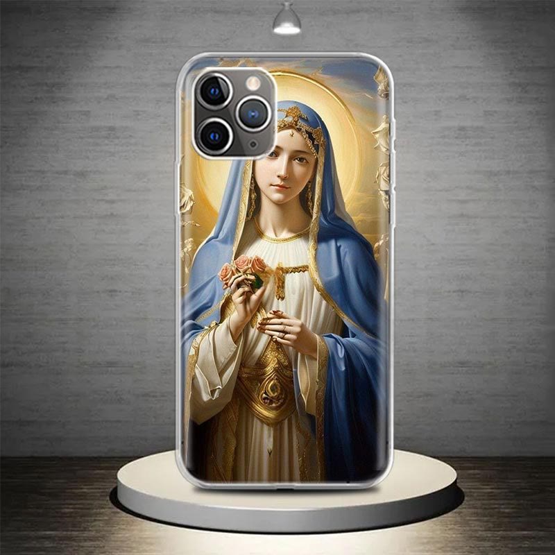 Christianartworkshop Blessed Our Lady Phone Case: Spiritual Elegance for Your Device - Luminous Faith - iPhone 13 Pro - image 8