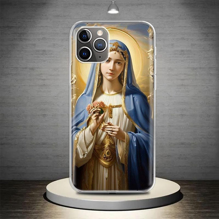 Christianartworkshop Blessed Our Lady Phone Case: Spiritual Elegance for Your Device - Luminous Faith - iPhone 13 Pro - image 8
