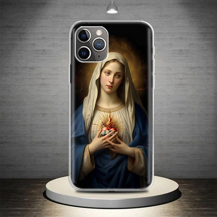 Christianartworkshop Blessed Our Lady Phone Case: Spiritual Elegance for Your Device - Sacred Heart - iPhone 13 Pro - image 6