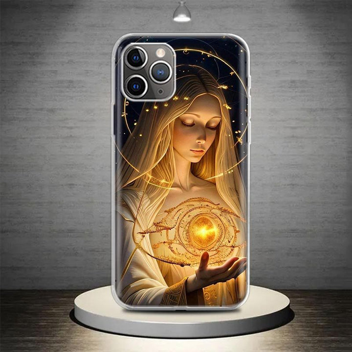 Christianartworkshop Blessed Our Lady Phone Case: Spiritual Elegance for Your Device - Heaven’s Touch - iPhone 13 Pro - image 11