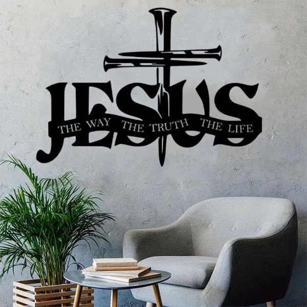Christianartworkshop Faithful Jesus & Cross Design Metal Wall Decor Home Decoration - image 2