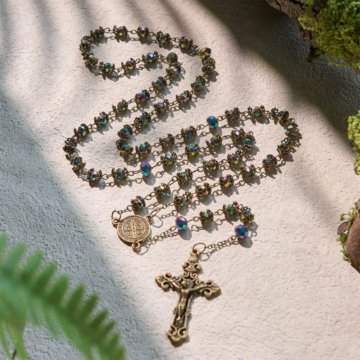 FREE Today: Faithful Hematite Rosary Featuring Bronze Crucifix and Saint Benedict Charm - image 4