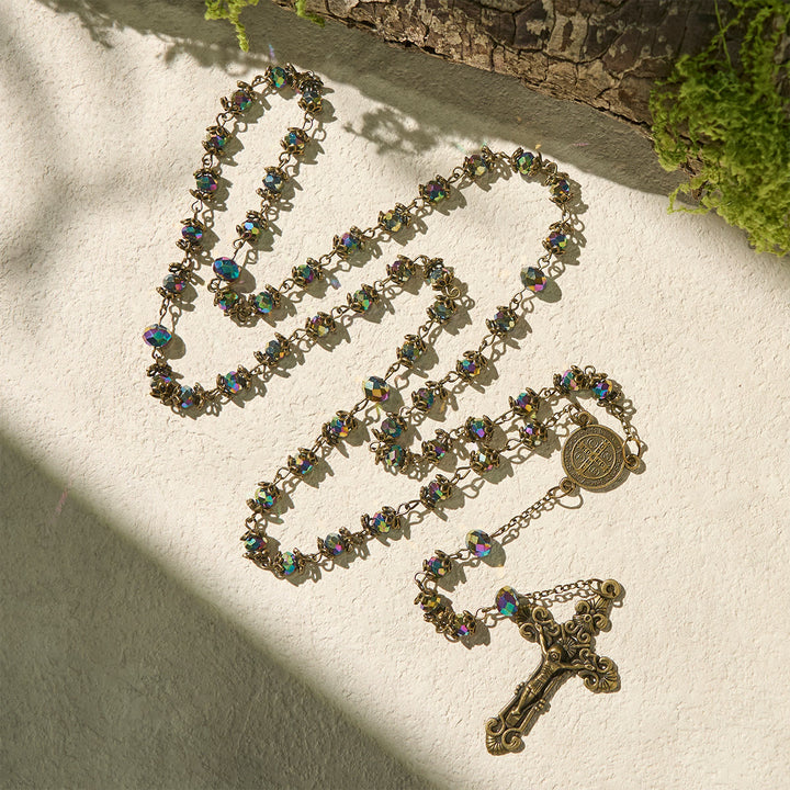 FREE Today: Faithful Hematite Rosary Featuring Bronze Crucifix and Saint Benedict Charm - image 6