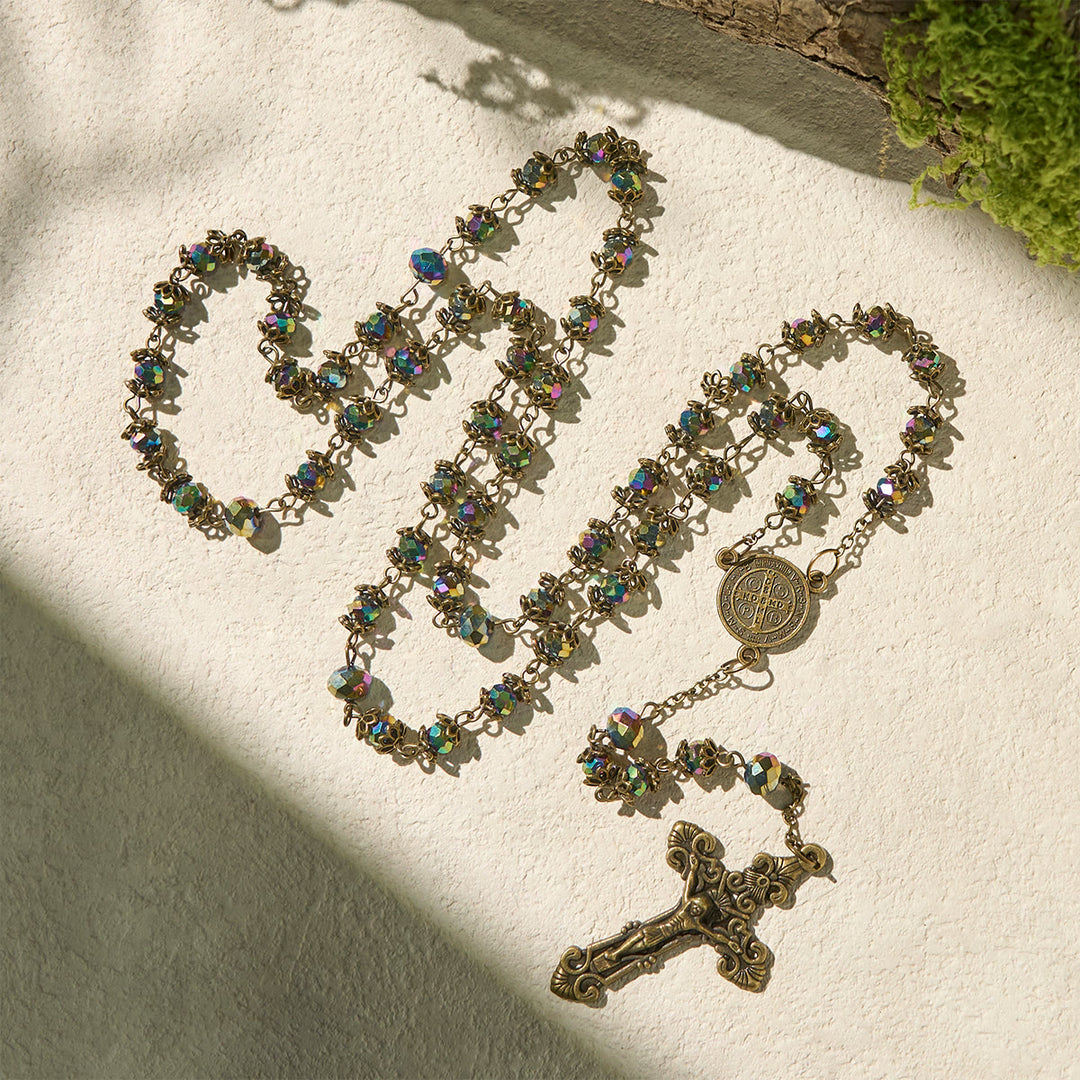 FREE Today: Faithful Hematite Rosary Featuring Bronze Crucifix and Saint Benedict Charm - image 7