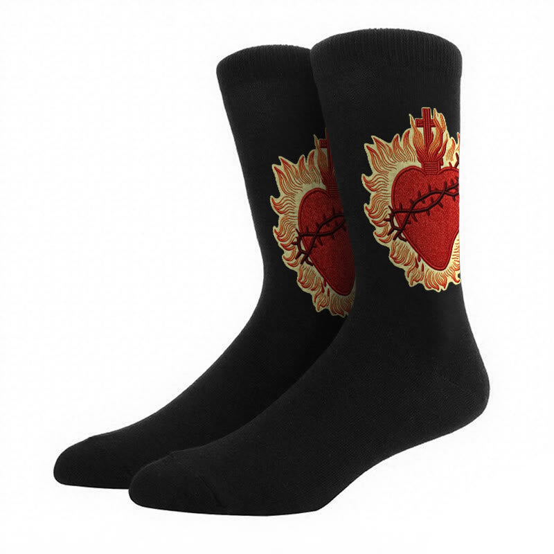 Christianartworkshop Sacred Heart Faith Unisex Socks Radiating Love and Spiritual Protection - image 5