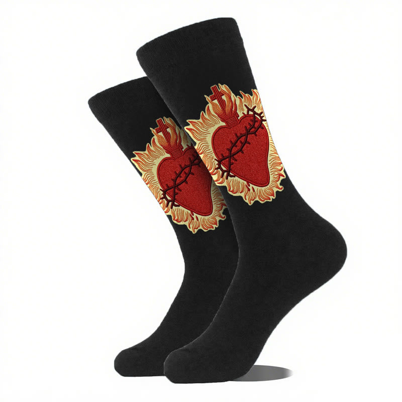 Christianartworkshop Sacred Heart Faith Unisex Socks Radiating Love and Spiritual Protection - image 6