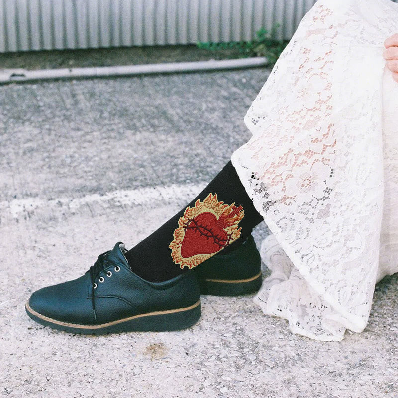 Christianartworkshop Sacred Heart Faith Unisex Socks Radiating Love and Spiritual Protection - image 3