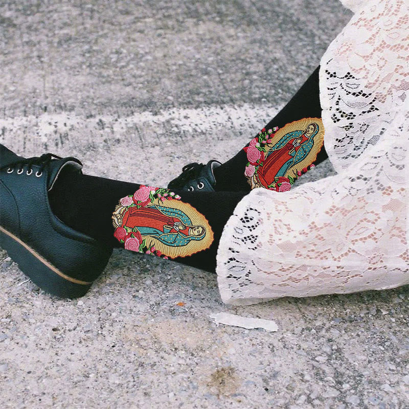 Christianartworkshop Faithful Our Lady of Guadalupe Unisex Socks Bringing Faith and Daily Blessings - image 4