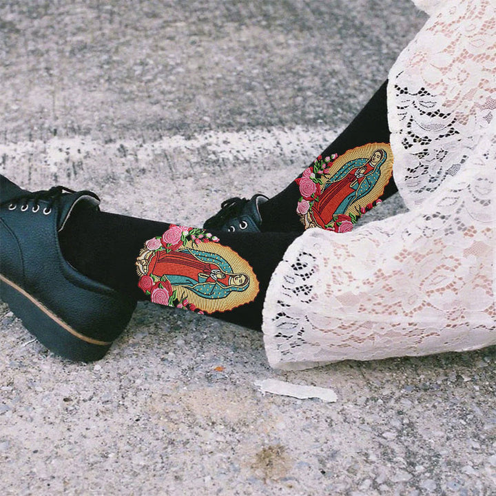 Christianartworkshop Faithful Our Lady of Guadalupe Unisex Socks Bringing Faith and Daily Blessings - image 4