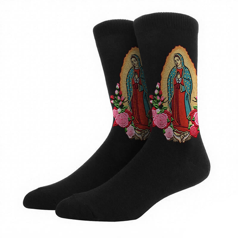 Christianartworkshop Faithful Our Lady of Guadalupe Unisex Socks Bringing Faith and Daily Blessings - image 6