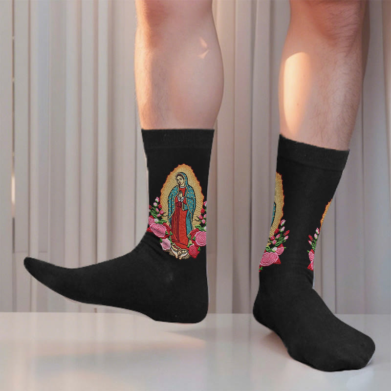 Christianartworkshop Faithful Our Lady of Guadalupe Unisex Socks Bringing Faith and Daily Blessings - image 2