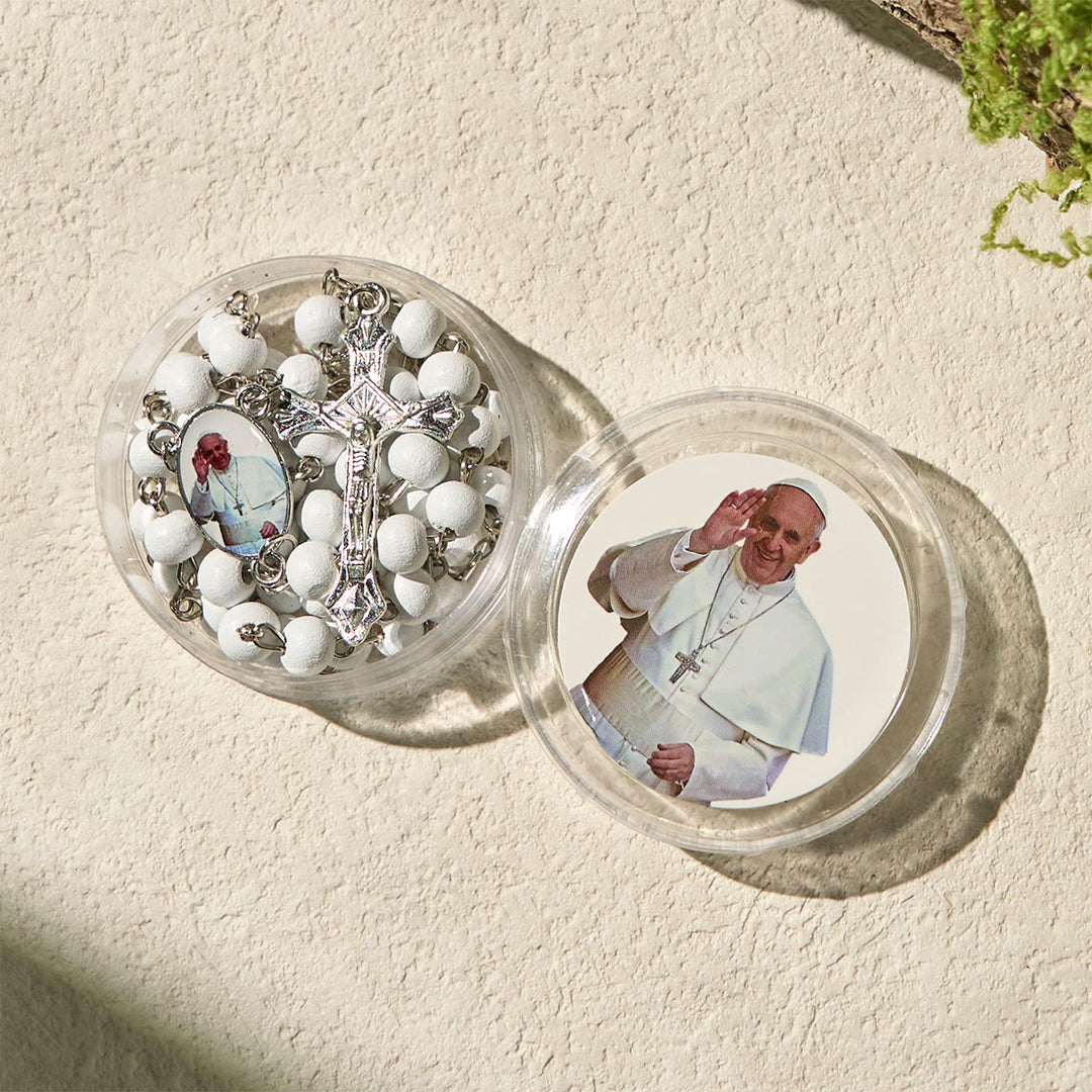 FREE Today: Divine Wooden Rosary in Red and White with Pope Francis Blessing Case - image 7