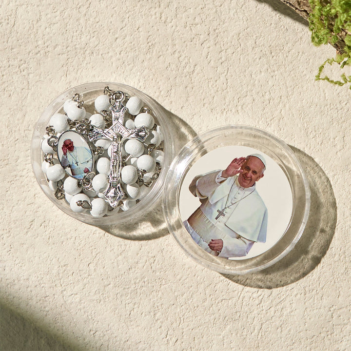 FREE Today: Divine Wooden Rosary in Red and White with Pope Francis Blessing Case - image 7