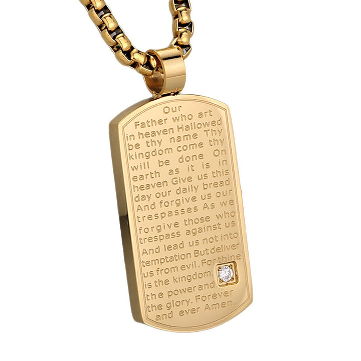 FREE Today: Three Color Lord's Prayer Rectangular Necklace Expressing Faith and Hope - image 4