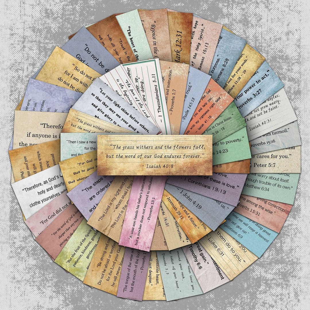Christianartworkshop Vintage Daily Bible Verse Stickers Pack for DIY, Gifting & Journals - 50 pieces - image 1