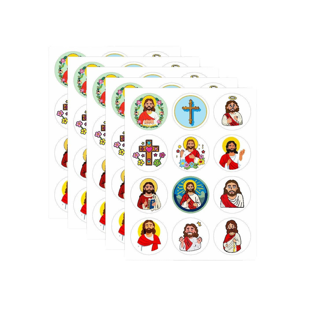 Christianartworkshop Jesus Loves You Round Stickers: 12 Faithful Styles to Share God's Love - image 6