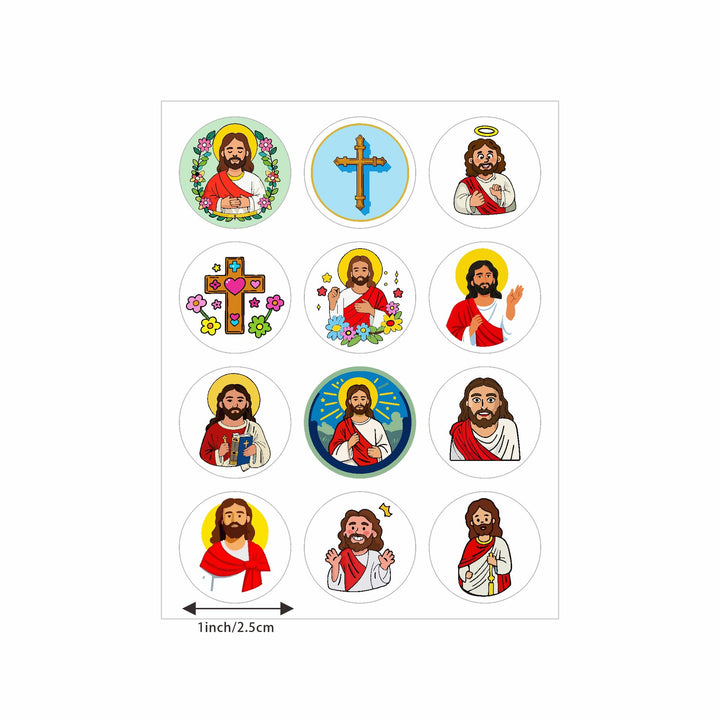 Christianartworkshop Jesus Loves You Round Stickers: 12 Faithful Styles to Share God's Love - image 7