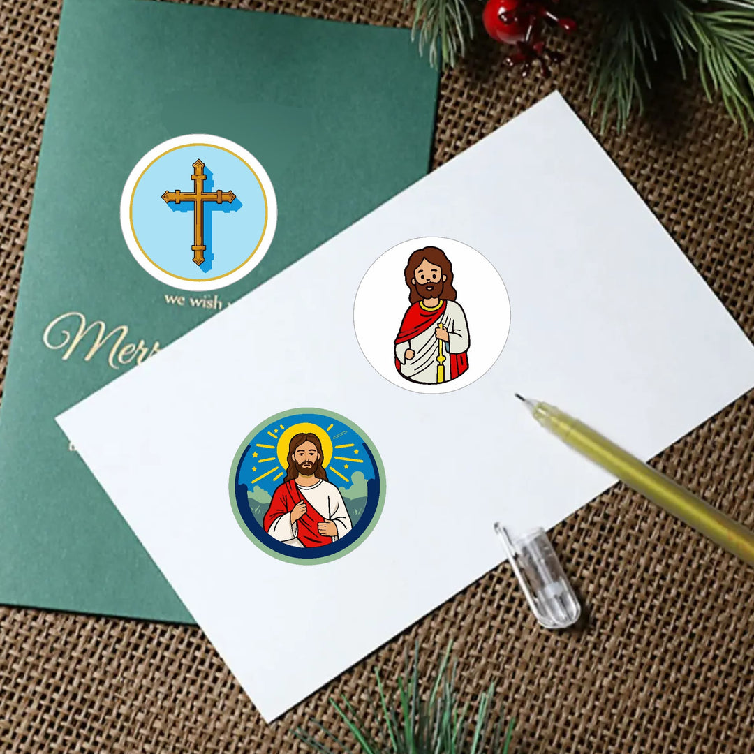 Christianartworkshop Jesus Loves You Round Stickers: 12 Faithful Styles to Share God's Love - image 3