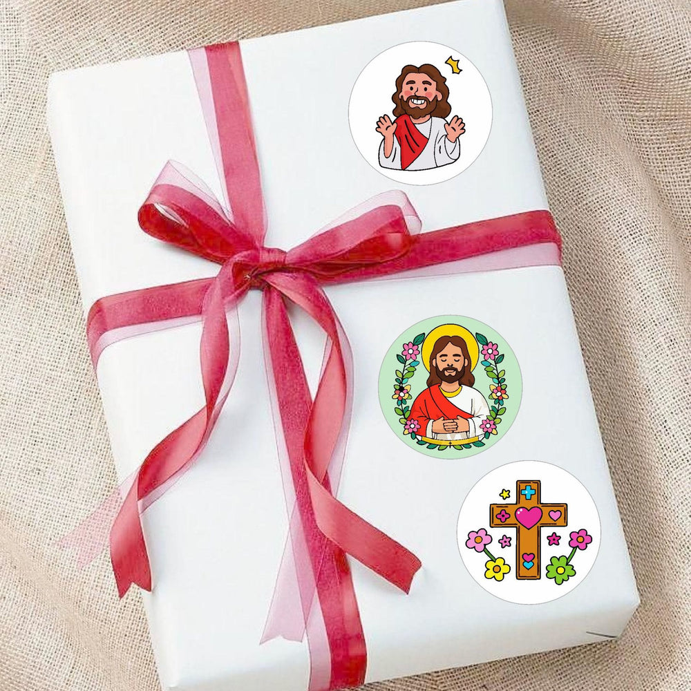 Christianartworkshop Jesus Loves You Round Stickers: 12 Faithful Styles to Share God's Love - image 2