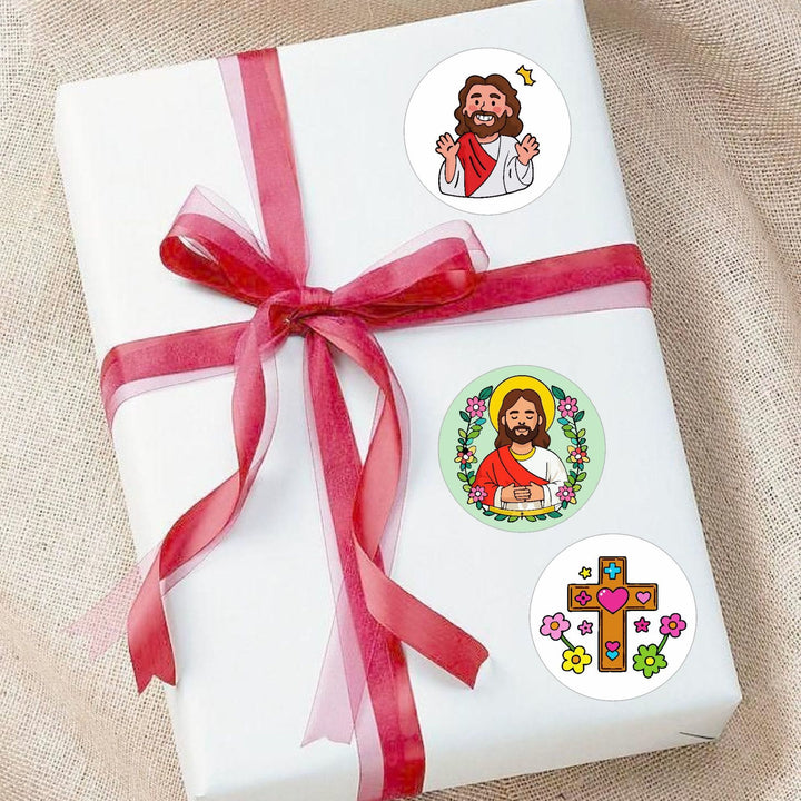 Christianartworkshop Jesus Loves You Round Stickers: 12 Faithful Styles to Share God's Love - image 2