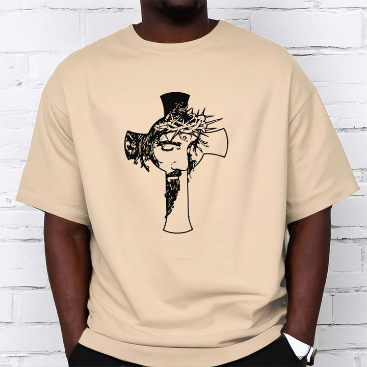 Christianartworkshop Modern Crown of Thorns and Cross Design Unisex T-shirt - image 12