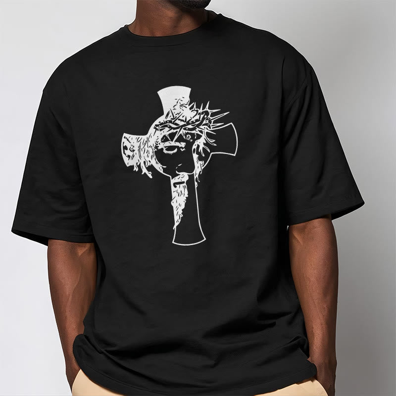Christianartworkshop Modern Crown of Thorns and Cross Design Unisex T-shirt - image 7